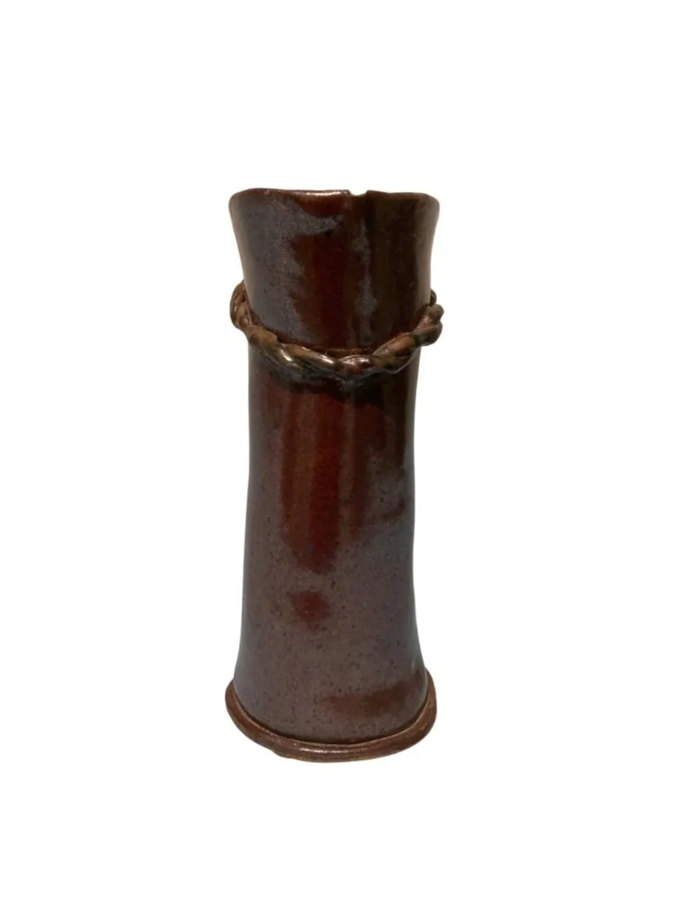 Old Stoneware Brown Pottery Pitcher Vase